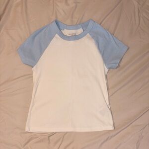 Old Navy Kids Light Blue and White Short Sleeve Tee